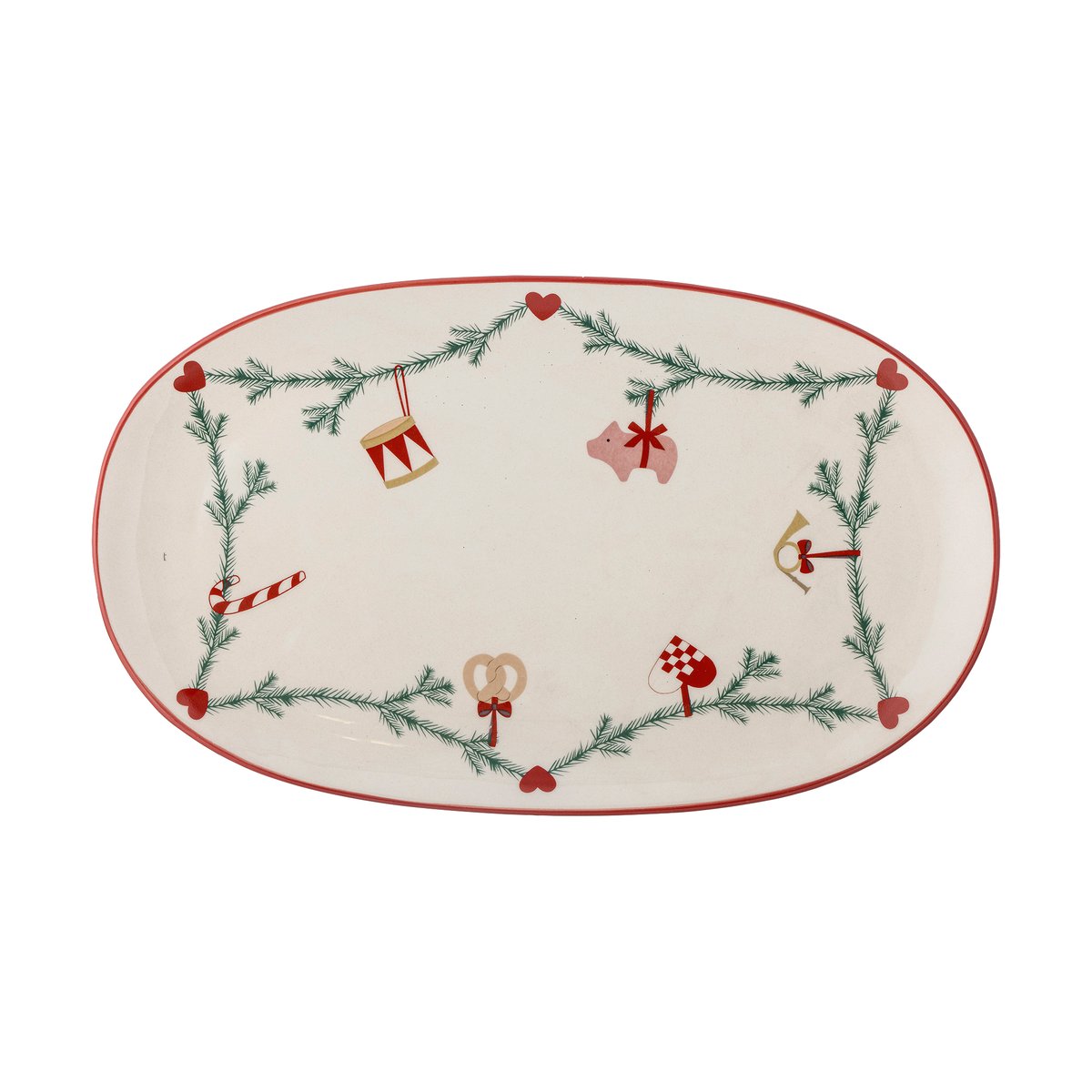 Bloomingville Yule serveringsbricka 38,5x23 cm Vit | Skandinavisk Design | Brickor | Vit