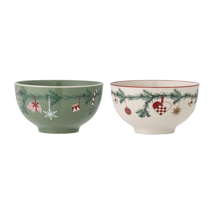 Yule skål 2-pack - Green - Bloomingville