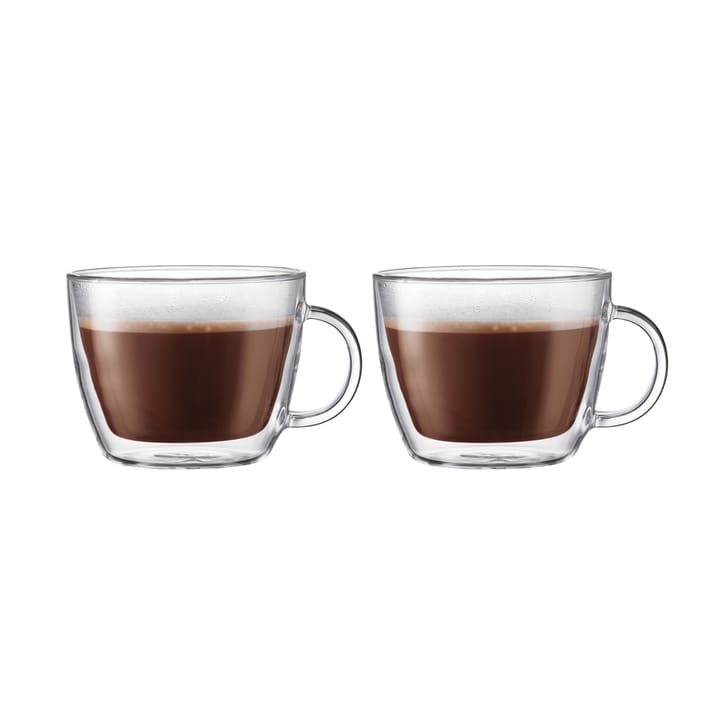 Bistro dubbelväggig lattekopp med handtag 45 cl - 2-pack - Bodum