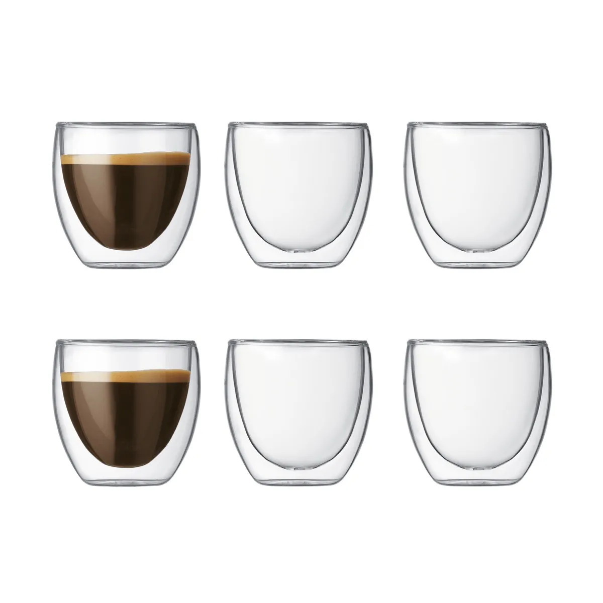 Bodum Pavina dubbelväggigt glas 6-pack 8 cl