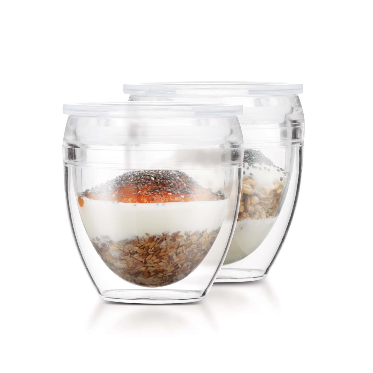 Bodum Pavina To Go dubbelväggigt glas 2-pack 25 cl | Skandinavisk Design | Kaffekoppar | Transparent