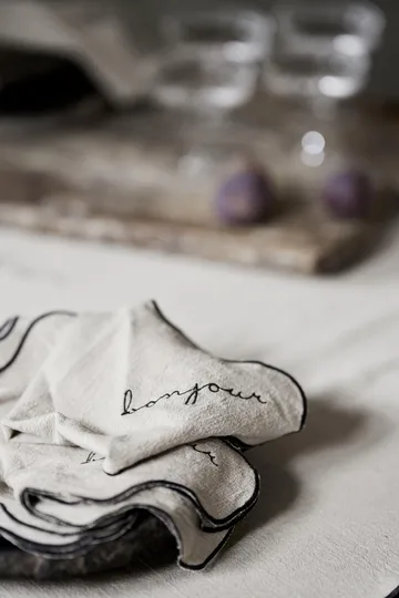 Bordeaux bomullsservett 40x40 cm - Beige - Boel & Jan