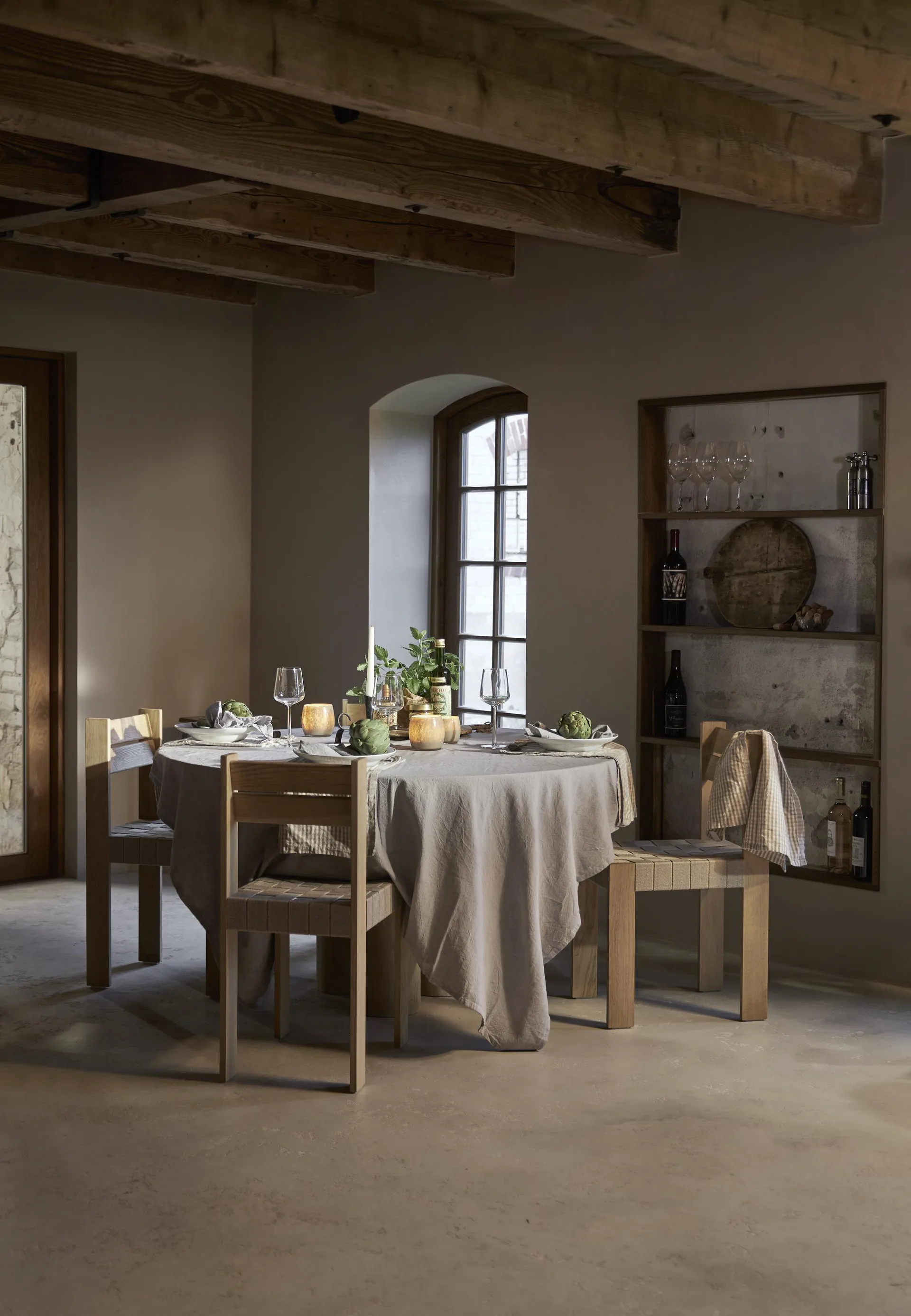 Goya ljuslykta Ø8 cm, Vit Boel & Jan