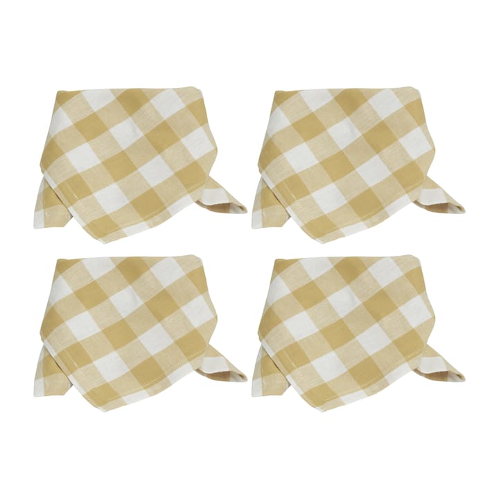 Grete servett 40x40 cm 4-pack, Gul Boel & Jan