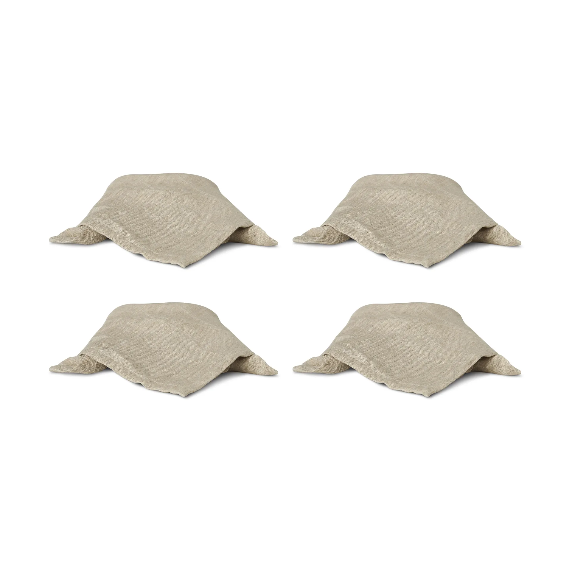 Mandela linneservett 40x40 cm 4-pack, Beige Boel & Jan