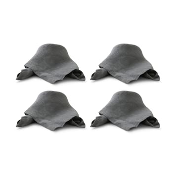 Mandela linneservett 40x40 cm 4-pack - Grå - Boel & Jan