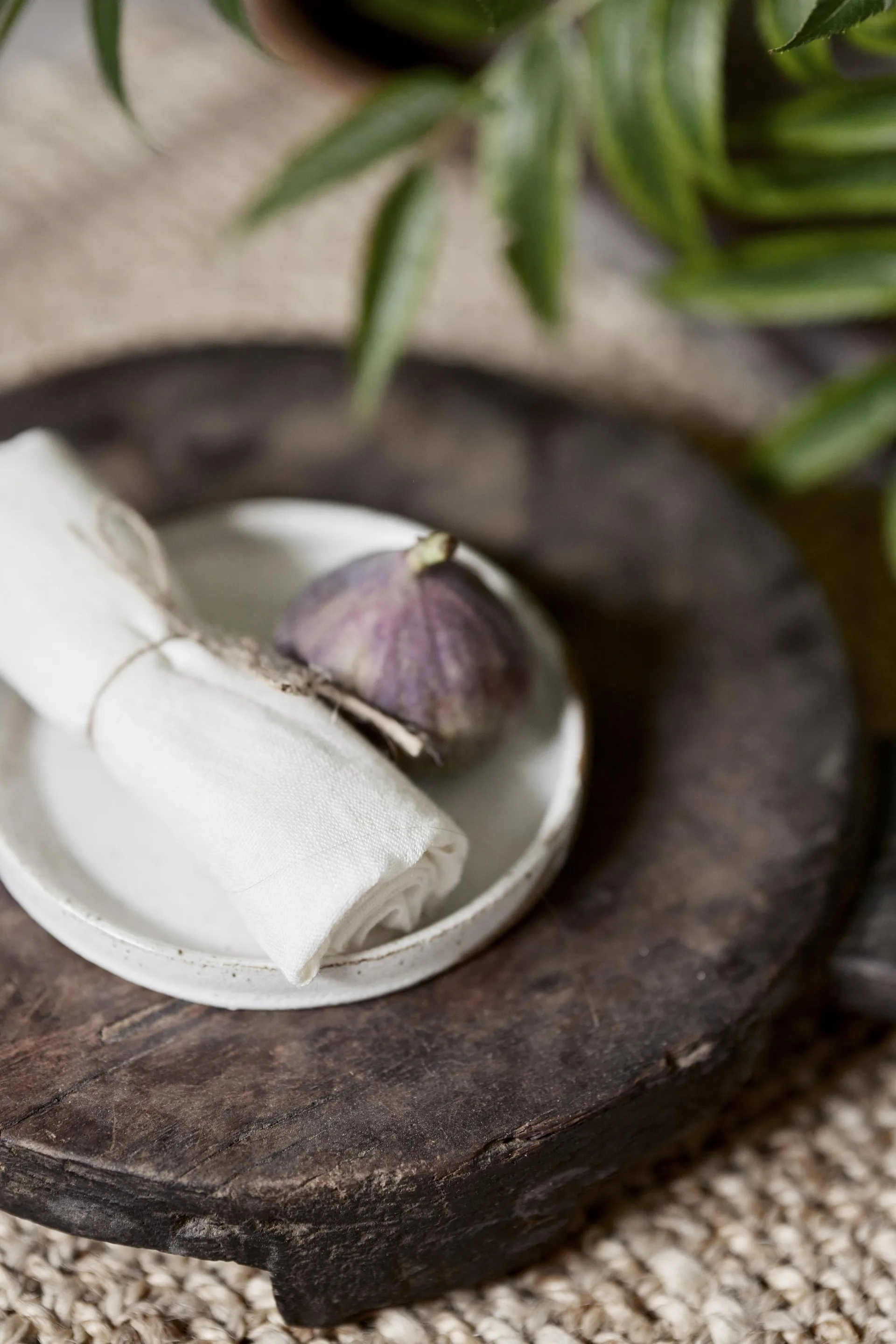 Mandela linneservett 40x40 cm 4-pack, Vit Boel & Jan