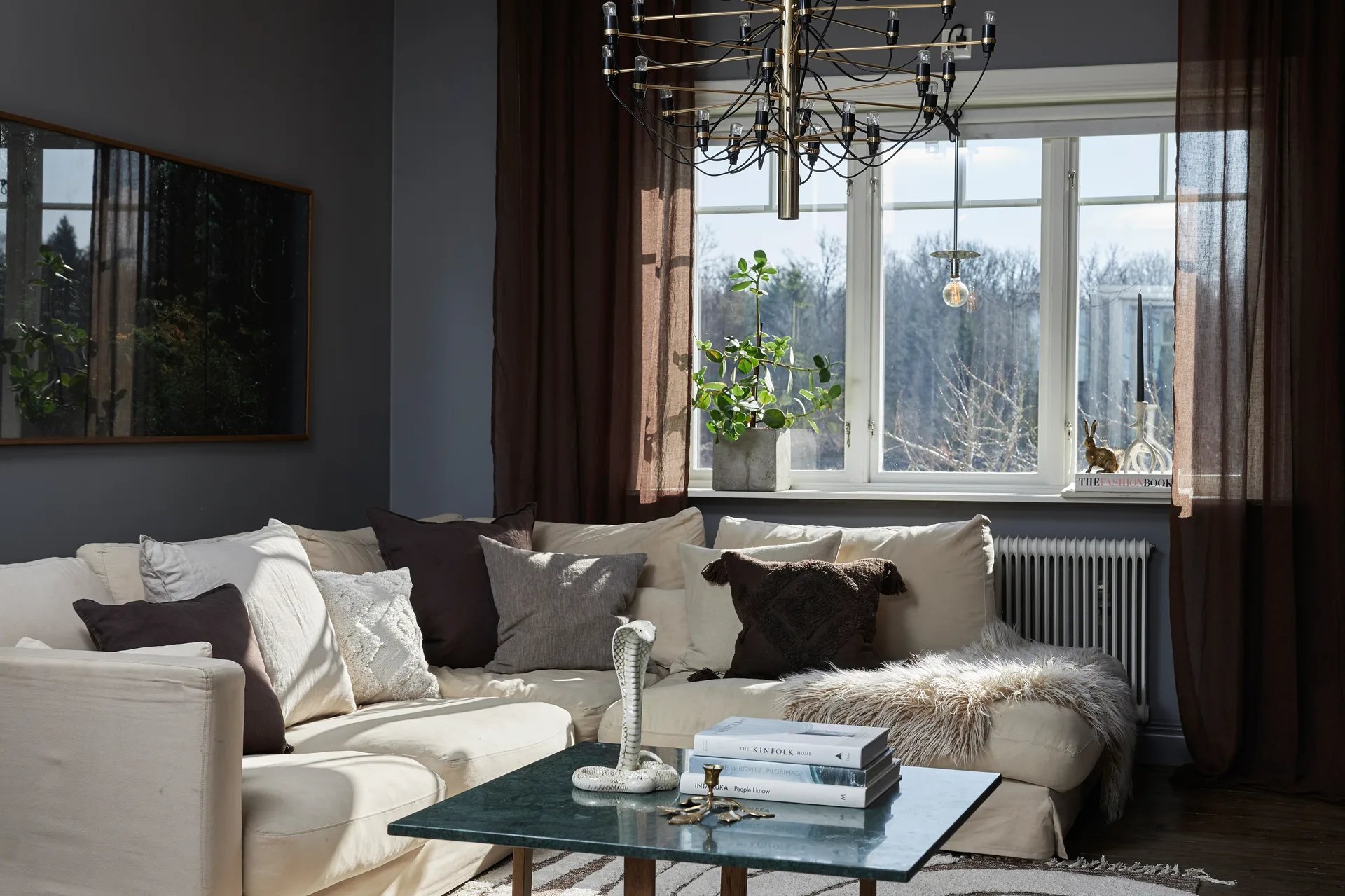 Mirja gardinset 130x275 cm, Brun Boel & Jan