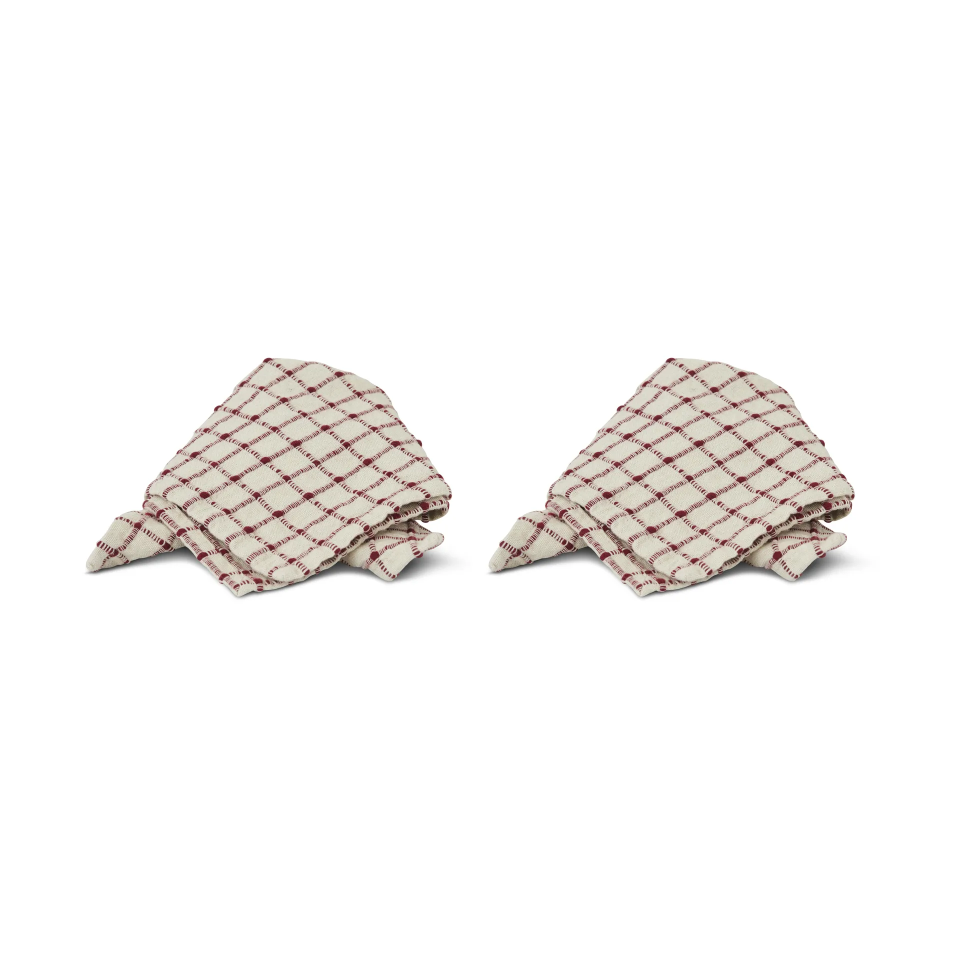 Noor servett 40x40 cm 2-pack, Röd-offwhite Boel & Jan