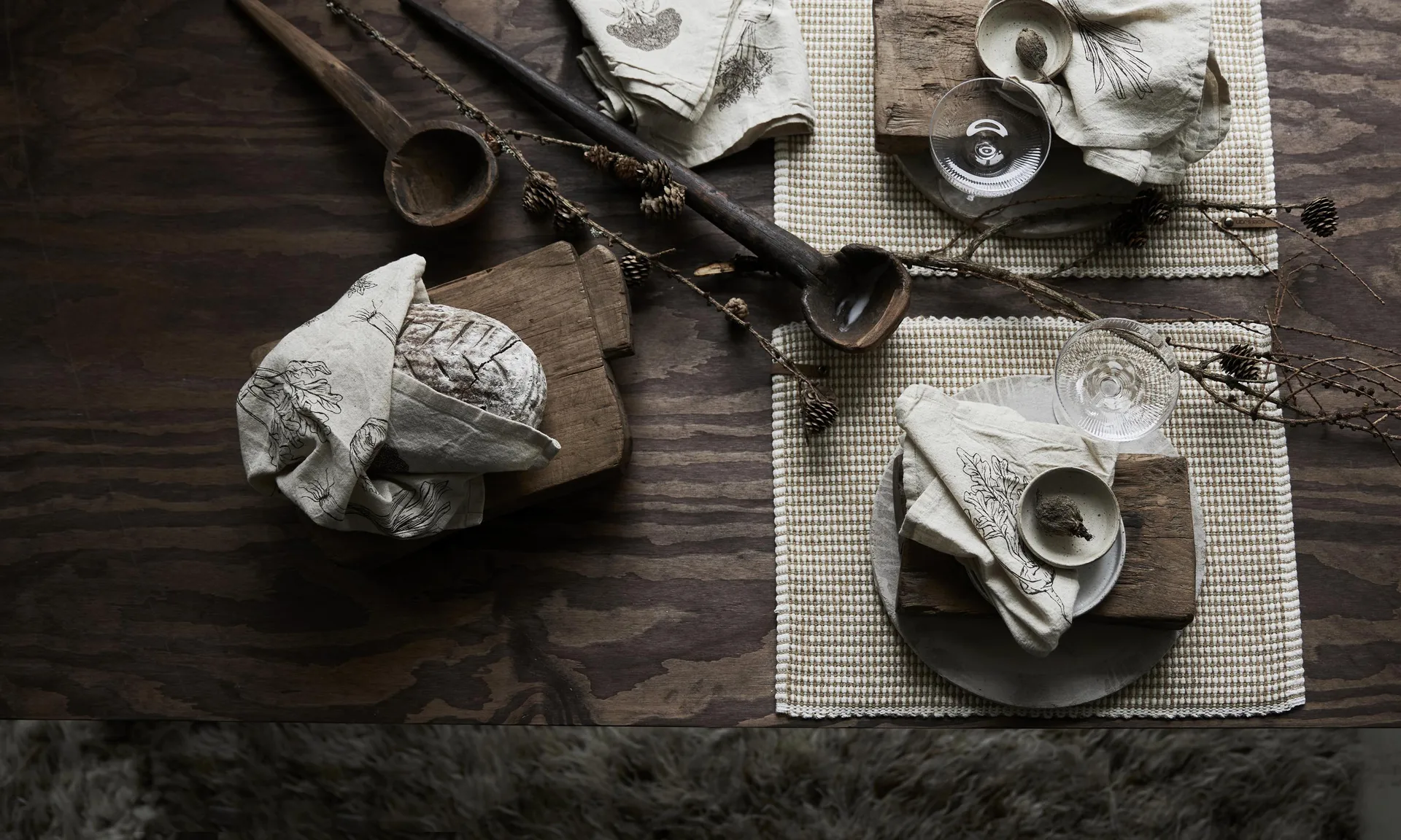 Odla kökshandduk 50x70 cm, Beige-brun Boel & Jan