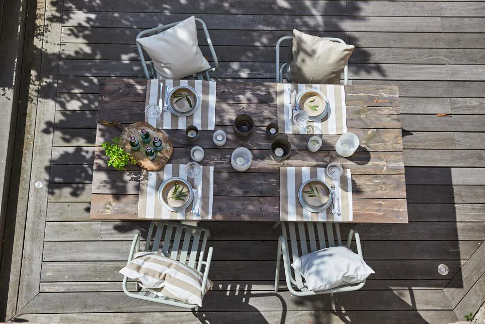 Outdoor stripe kuddfodral 40x60 cm, Beige Boel & Jan