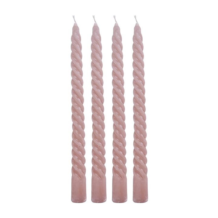 Twisted candles skruvade ljus 4-pack 26 cm - Rosa - Boel & Jan