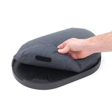 CurveLine™ anti-slip knäbricka 39x26 cm - Svart pilträ-grå - Bosign