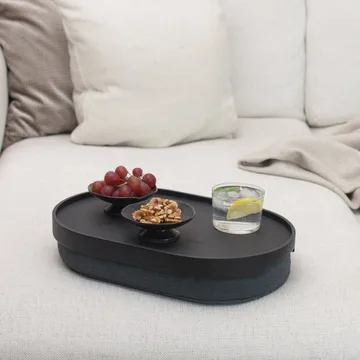 CurveLine™ anti-slip knäbricka 39x26 cm - Svart pilträ-grå - Bosign