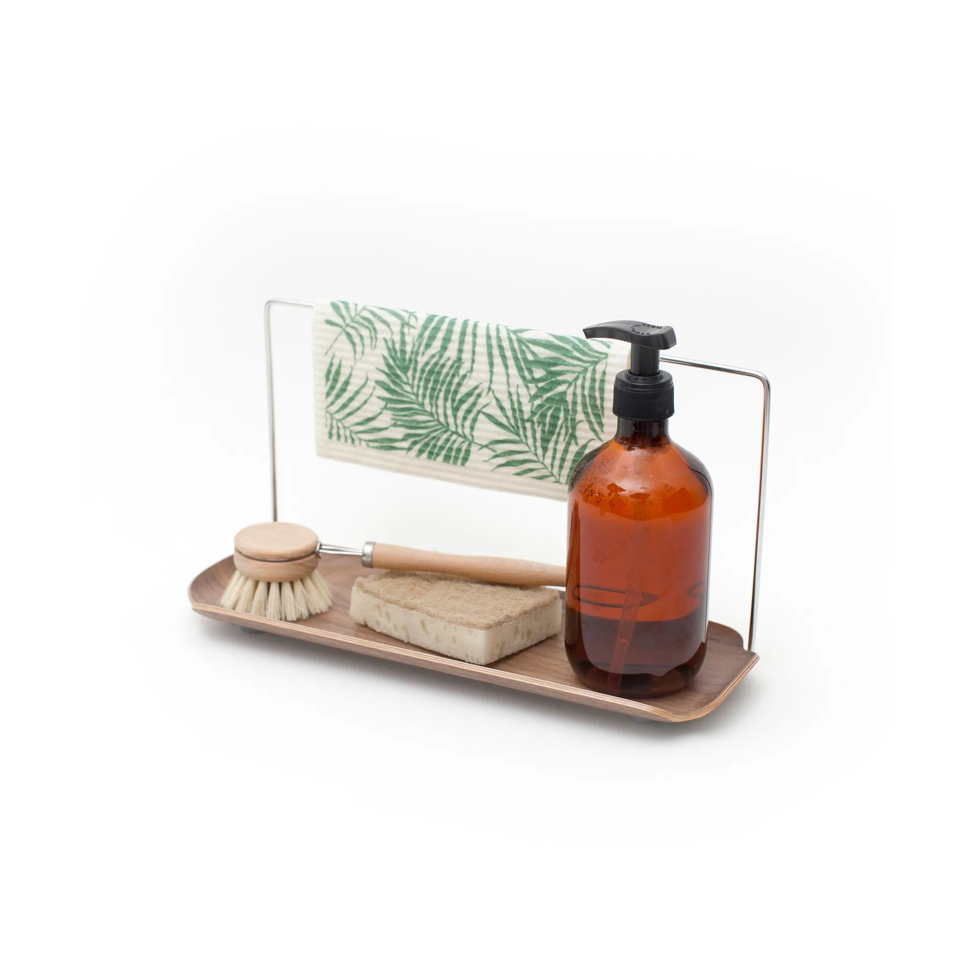 LEAF diskbricka med disktrasehållare, Valnöt-rostfritt stål Bosign