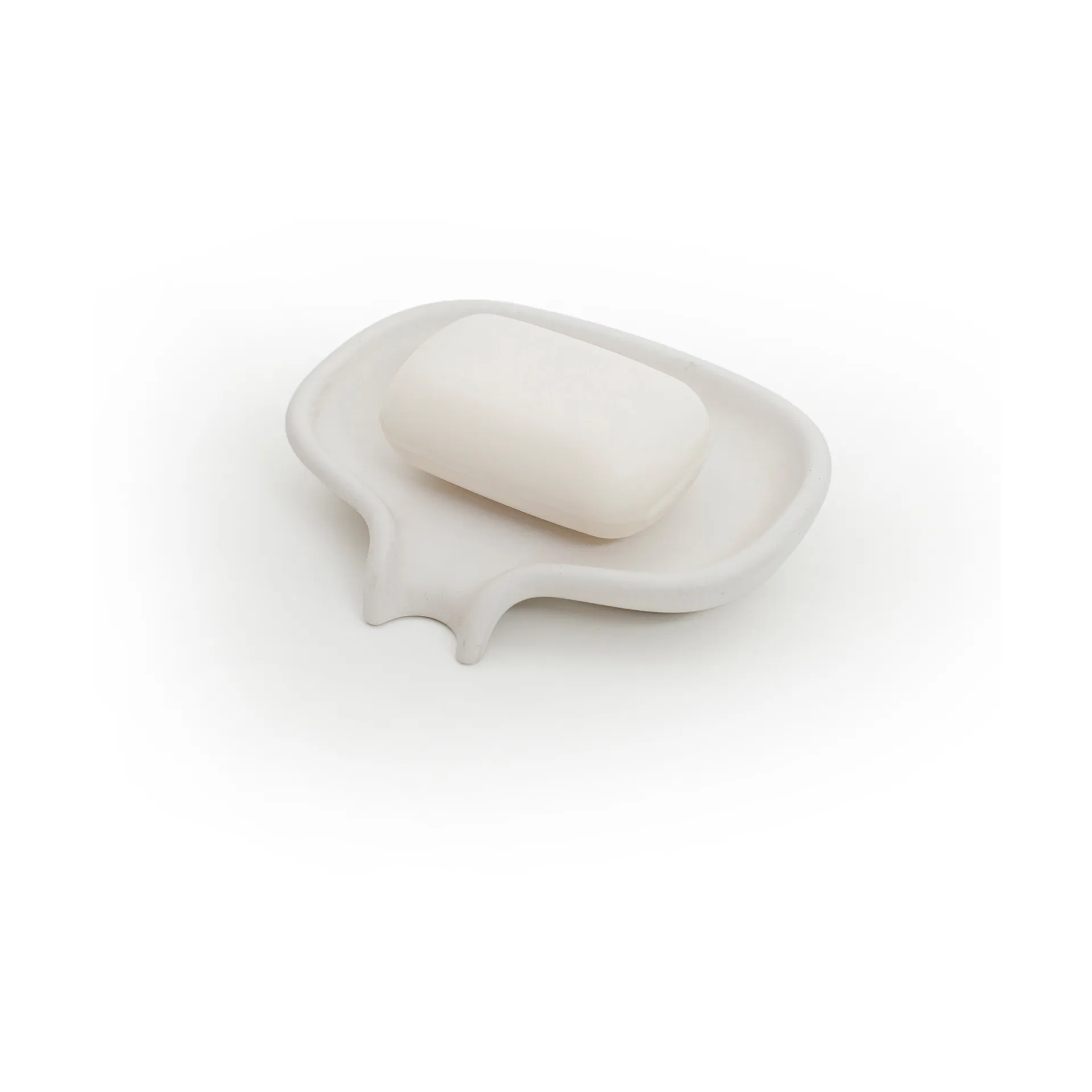 Soap Saver Flow tvålfat med avrinningspip betong, Vit Bosign