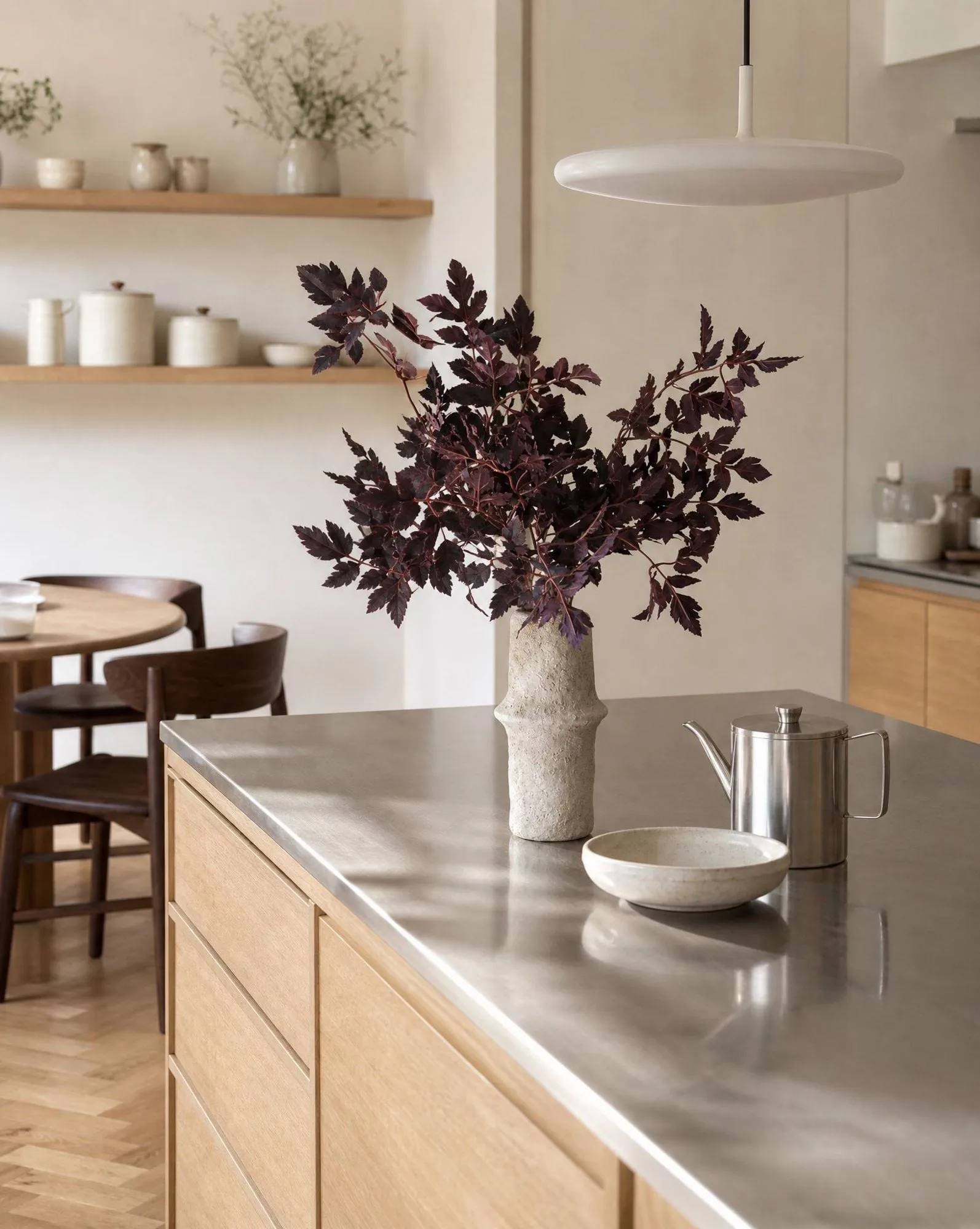 Burgundy Plum Leaves konstgjord bukett, 85 cm, 4 st Botané