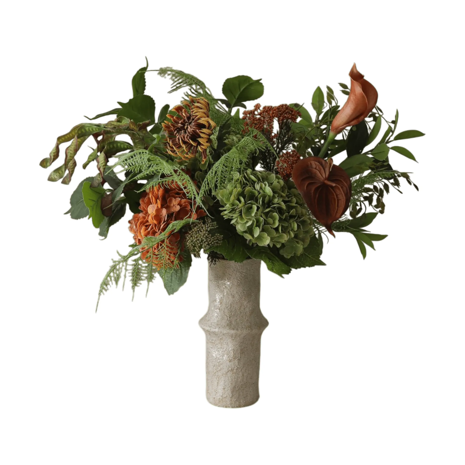 Cedar Grove konstgjord bukett, Hortensia-halvkaktusdahlia-kalla, 90 cm, 14 st Botané