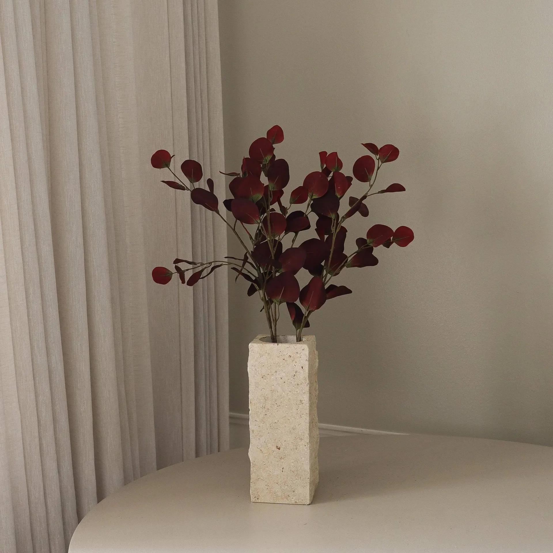 Eukalyptus konstgjord kvist, Burgundy, 84 cm Botané