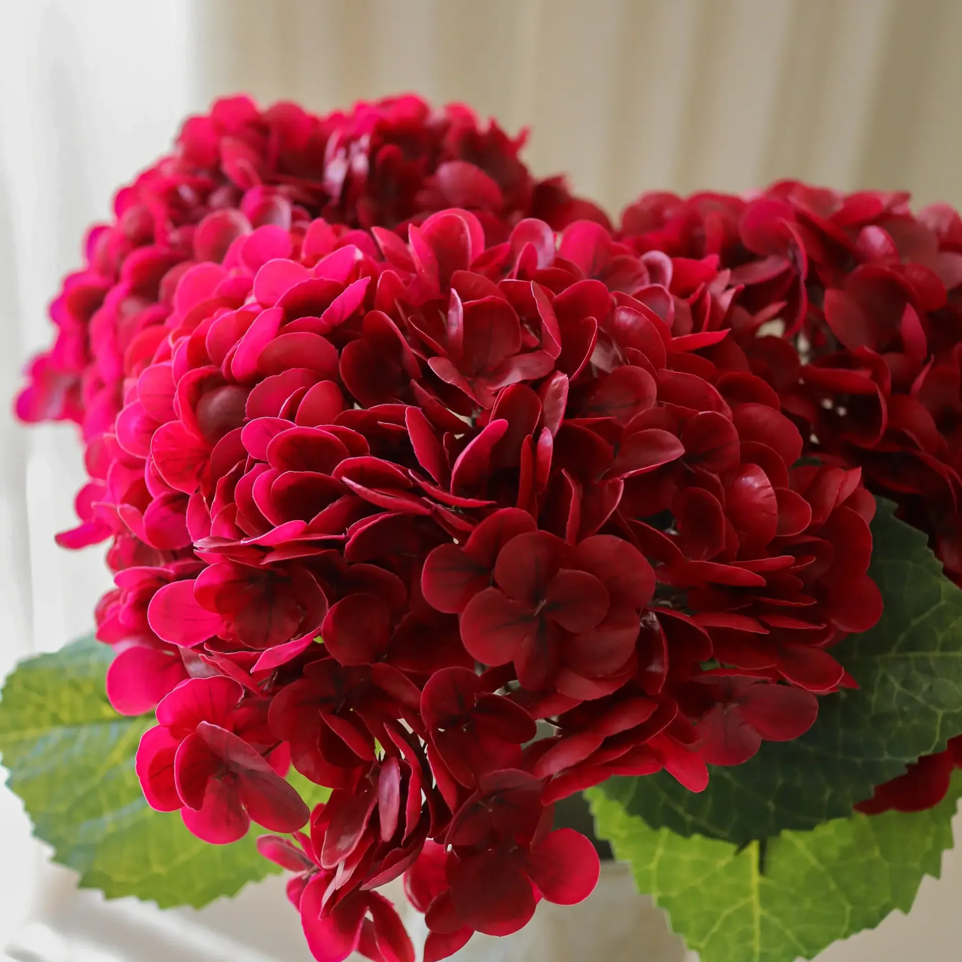 Hortensia konstgjord blomma, Red, 51 cm, 1 st Botané