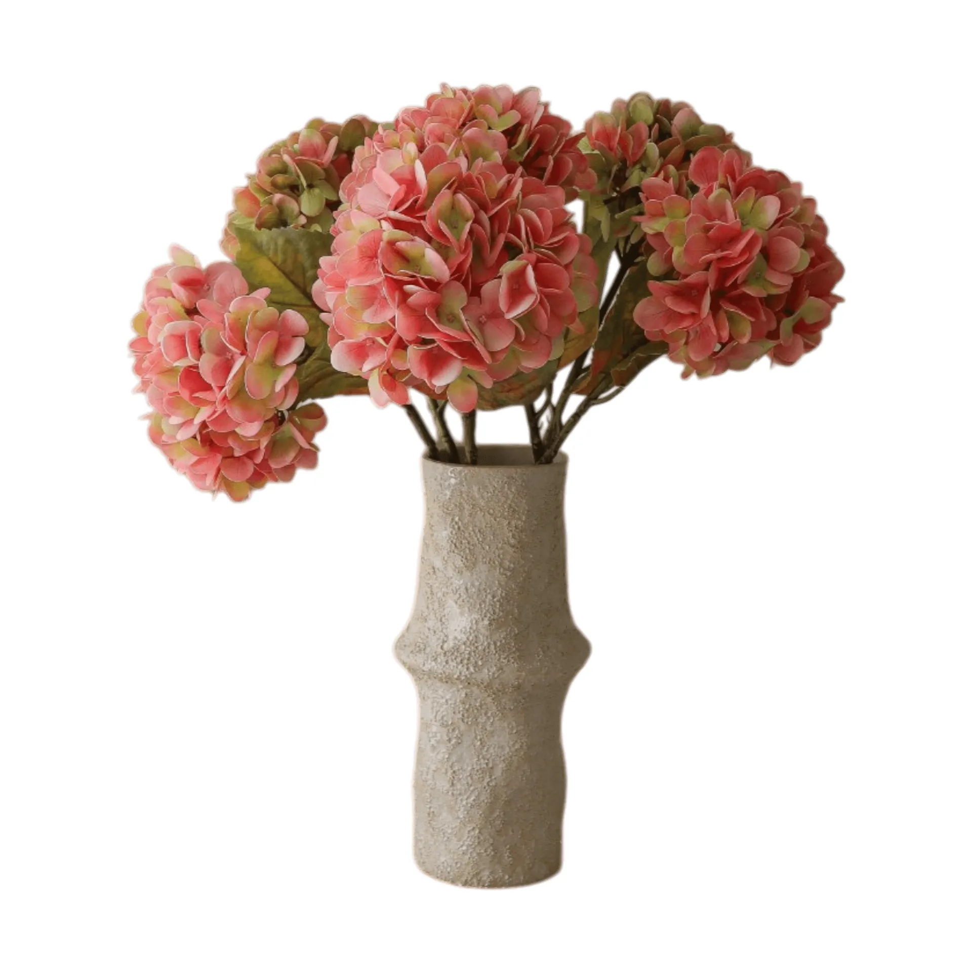 Hortensia konstgjord bukett, Soft pink, 60 cm, 5 st Botané