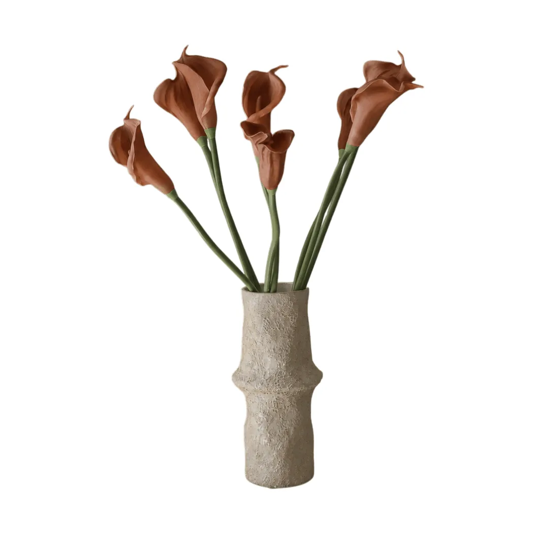 Kalla lilja konstgord bukett, Brun, 62 cm, 8 st Botané