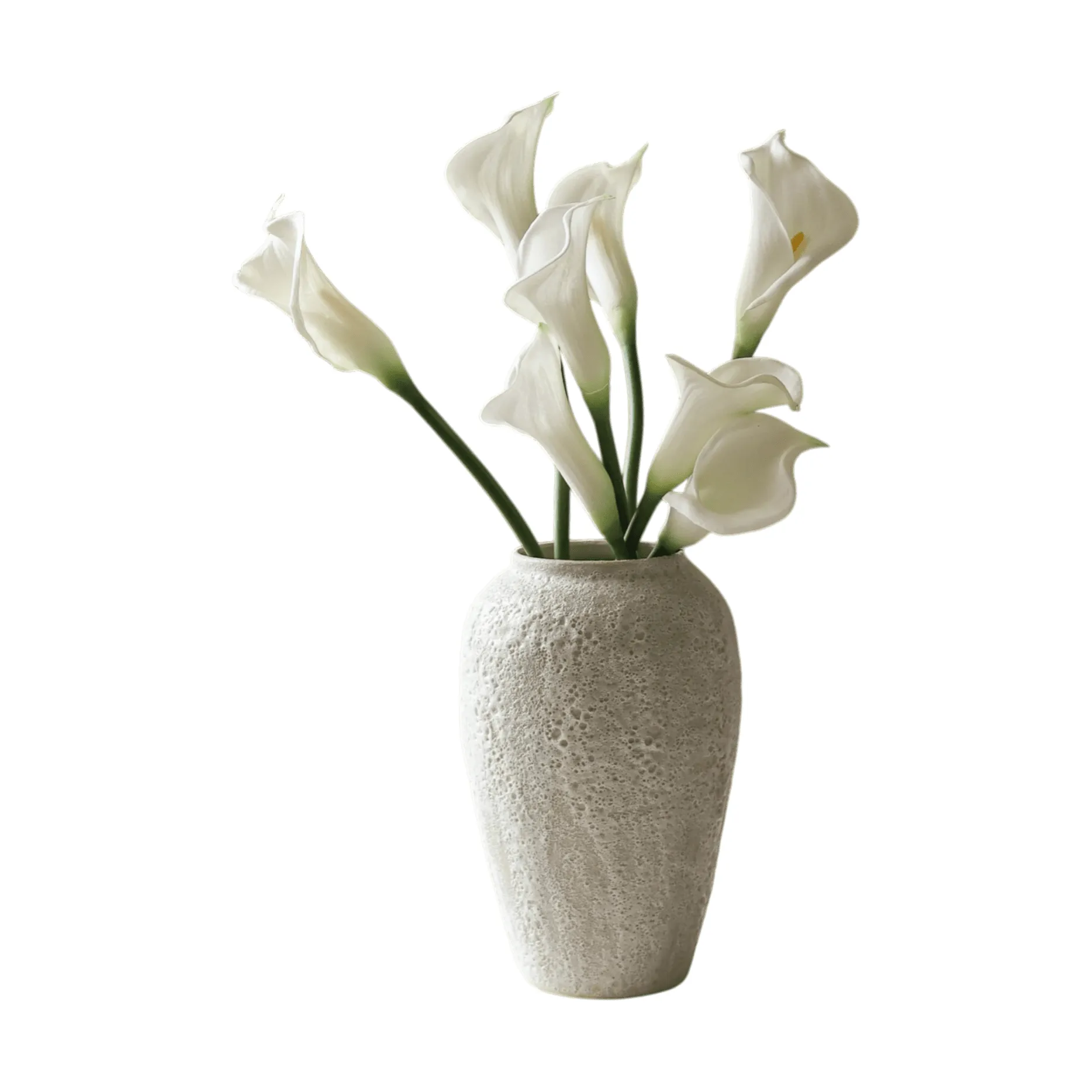 Kalla lilja konstgord bukett, Vit, 65 cm, 8 st Botané