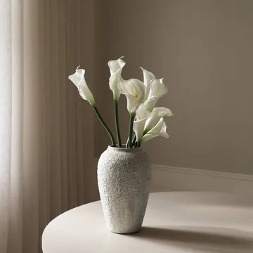 Kalla lilja konstgord bukett - Vit, 65 cm, 8 st - Botané