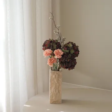 Moody blush konstgjord bukett - Hortensia, nejlika, kvist, 97 cm - Botané