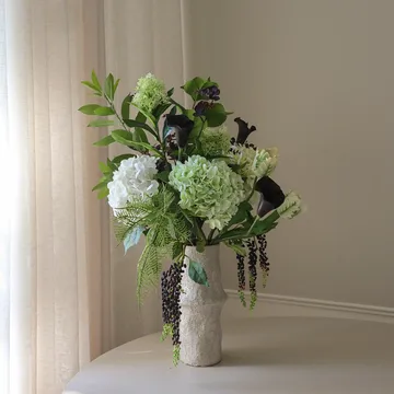 Moonlit Garden konstgjord bukett - Hortensia-papegojtulpan-kalla, 106 cm, 17 st - Botané