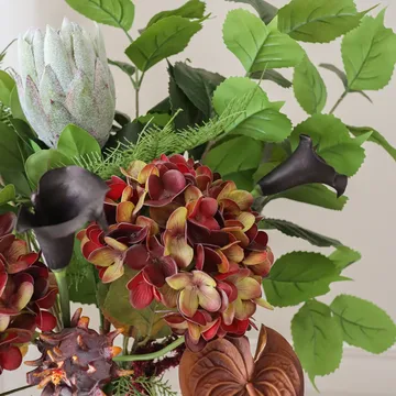 Noir Botanica konstgjord bukett - Hortensia-kalla-anthurium 112 cm, 15 st - Botané