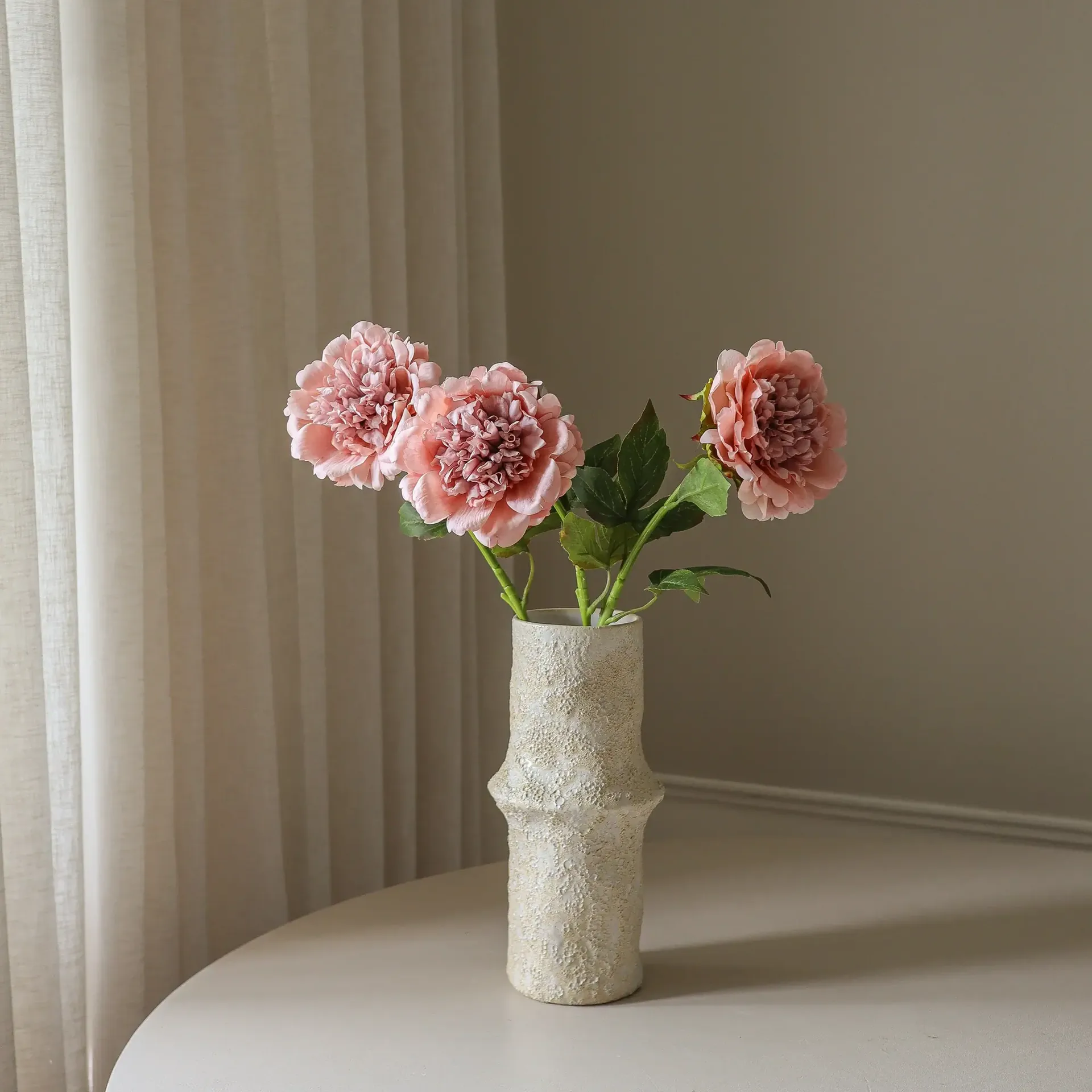 Pion konstgjord blomma, Dusty pink, 56 cm, 1 st Botané
