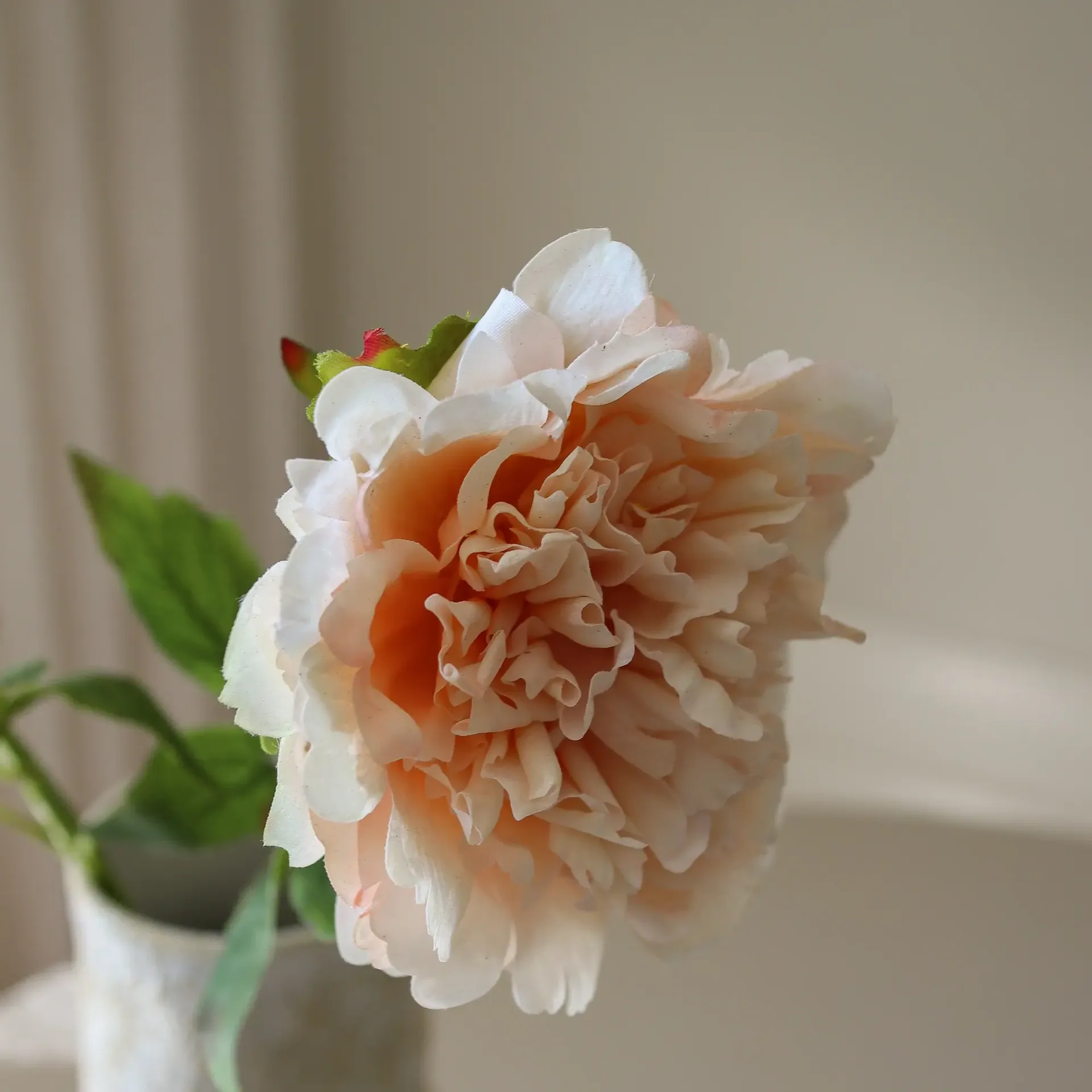 Pion konstgjord blomma, Light pink, 56 cm, 1 st Botané
