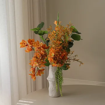 The Orangery konstgjord bukett - Cymbidiumorkidé-gladiolus-hortensia, 85 cm, 10 st - Botané