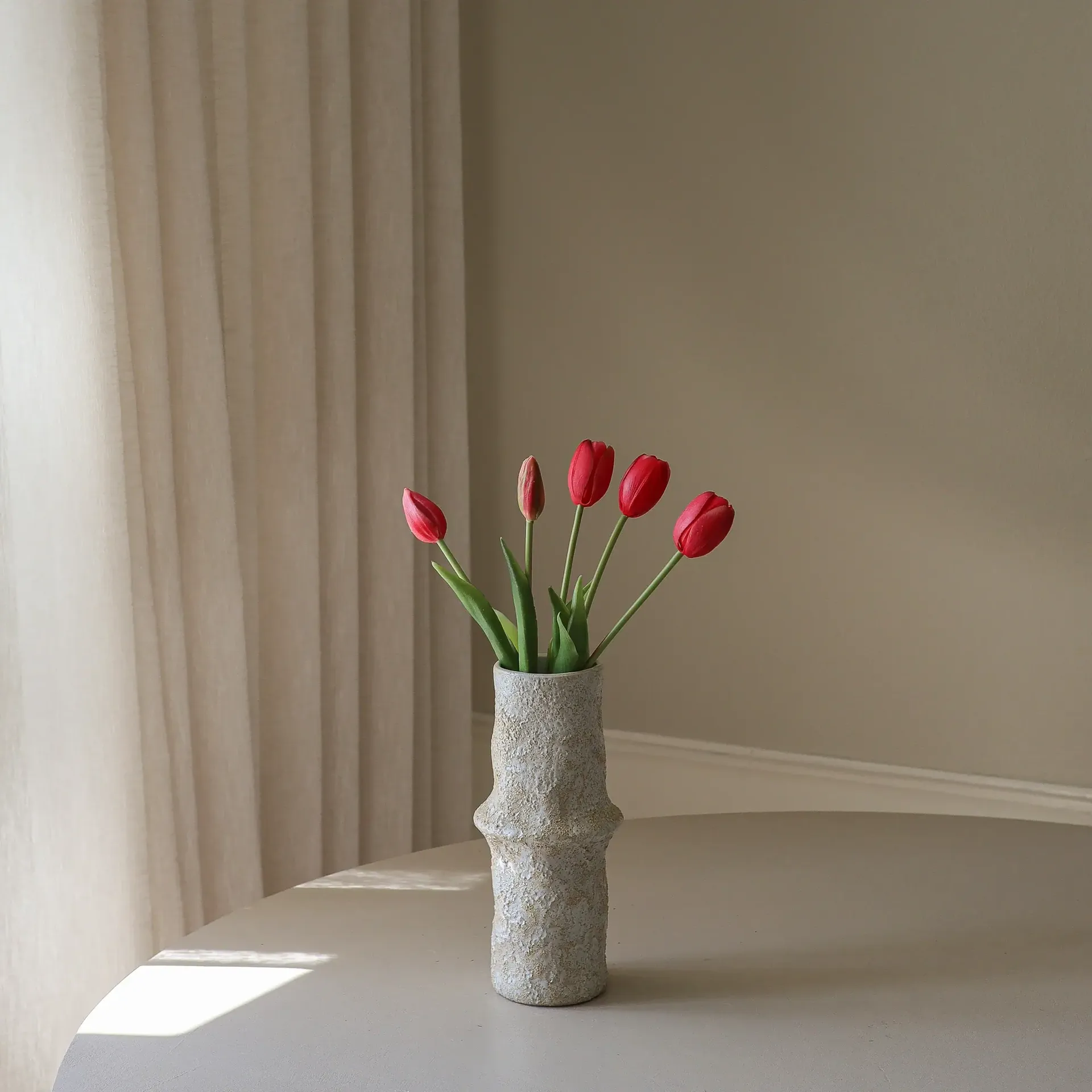 Tulpaner konstgjord bukett, Light red, 5 st Botané