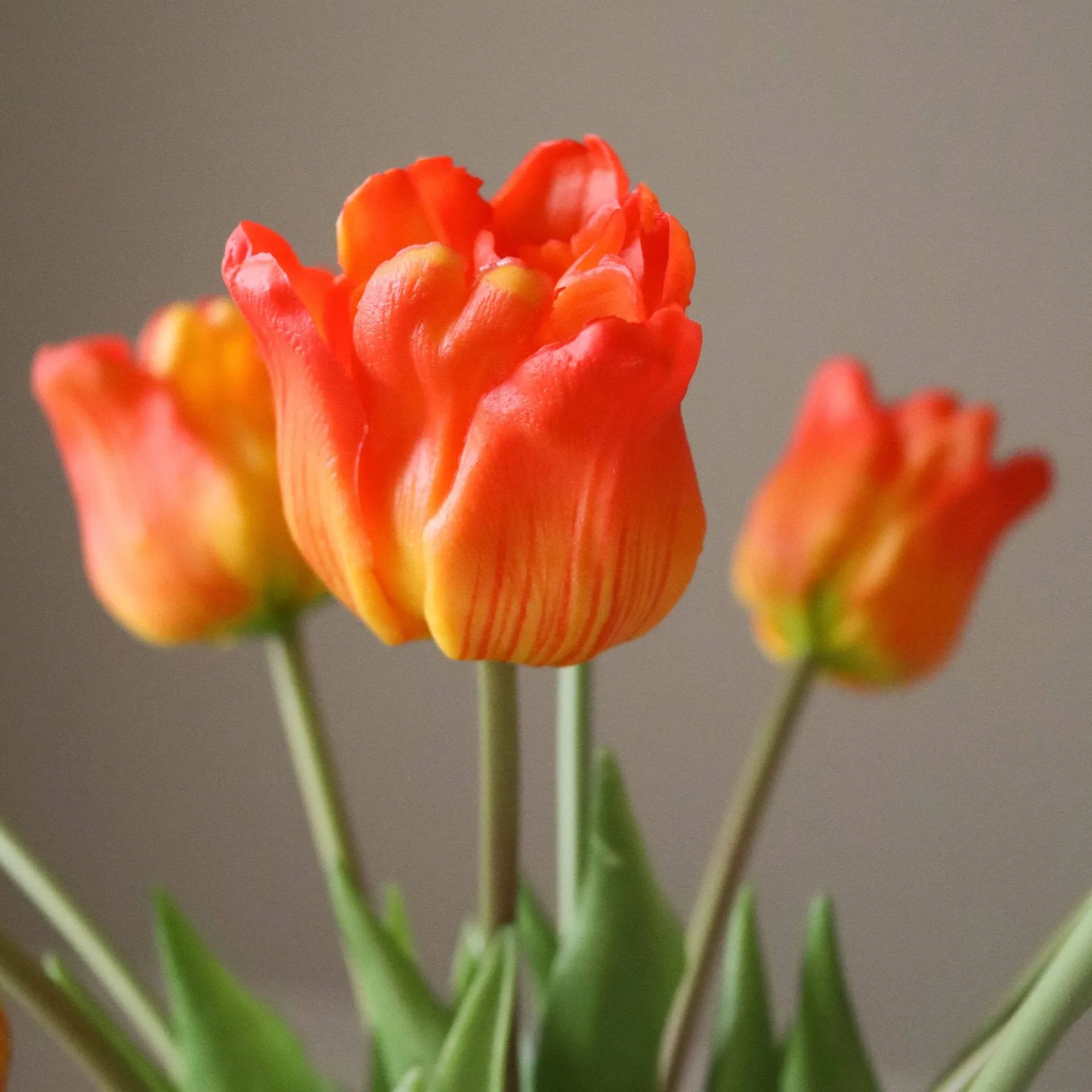 Tulpaner triumph konstgjord bukett, Orange, 10 st Botané