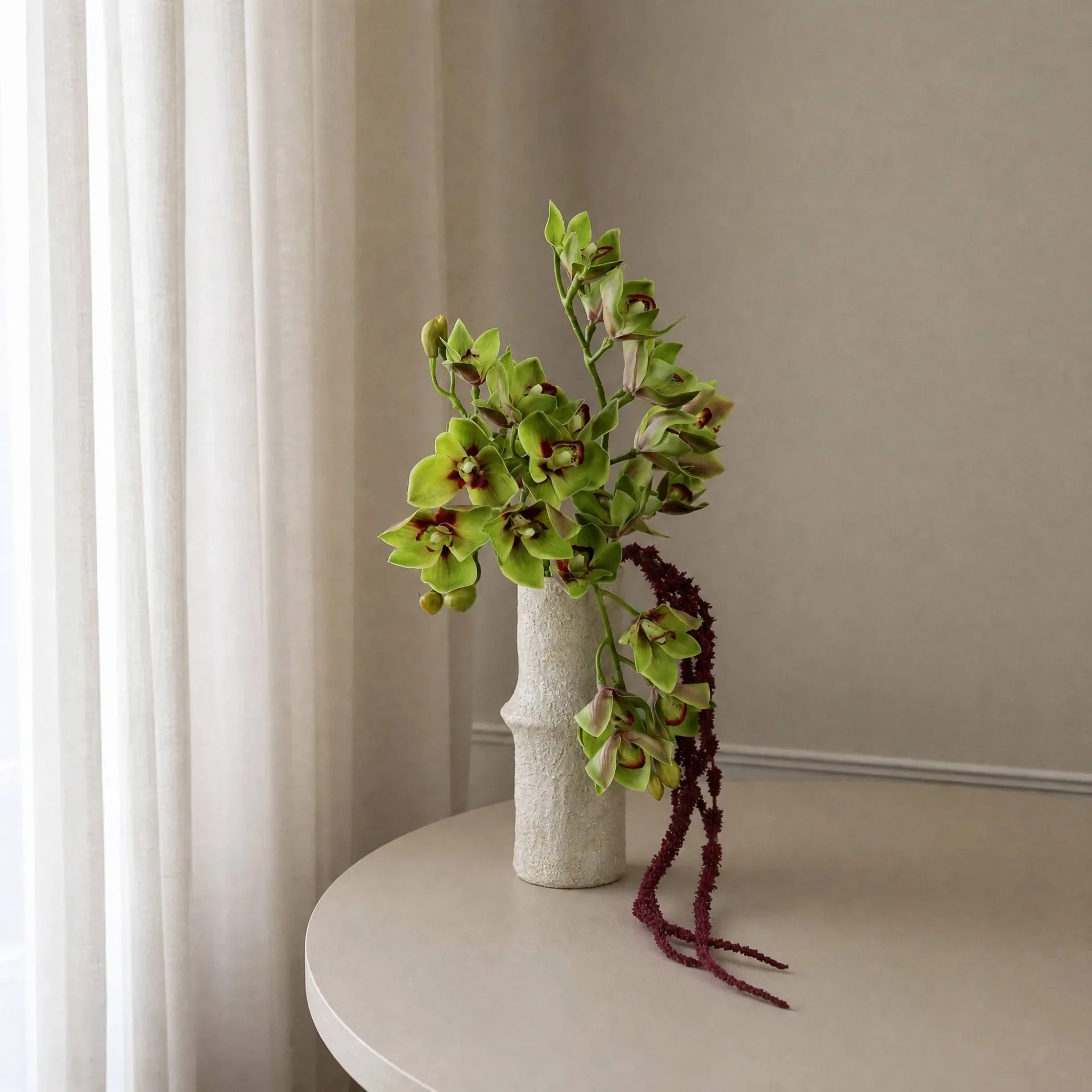 Velvet Vine konstgjord bukett, Orkidé-amarant 6 st Botané