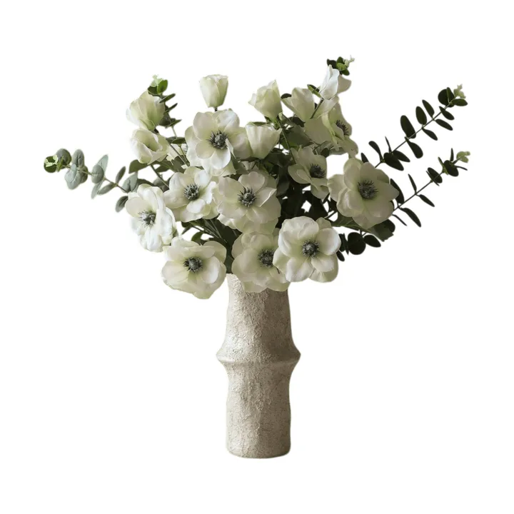 White Satin konstgjord bukett - Anemon-eukalyptus 9 st - Botané