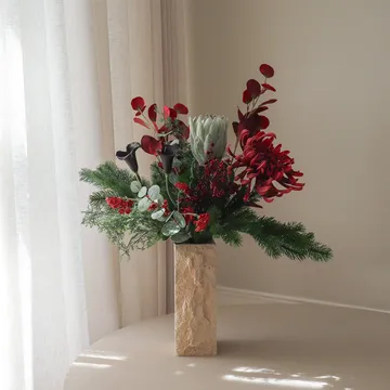 Wild winter konstgjord bukett - Protea, spindelkrysantemum, kalla, eukalyptus, 84 cm - Botané