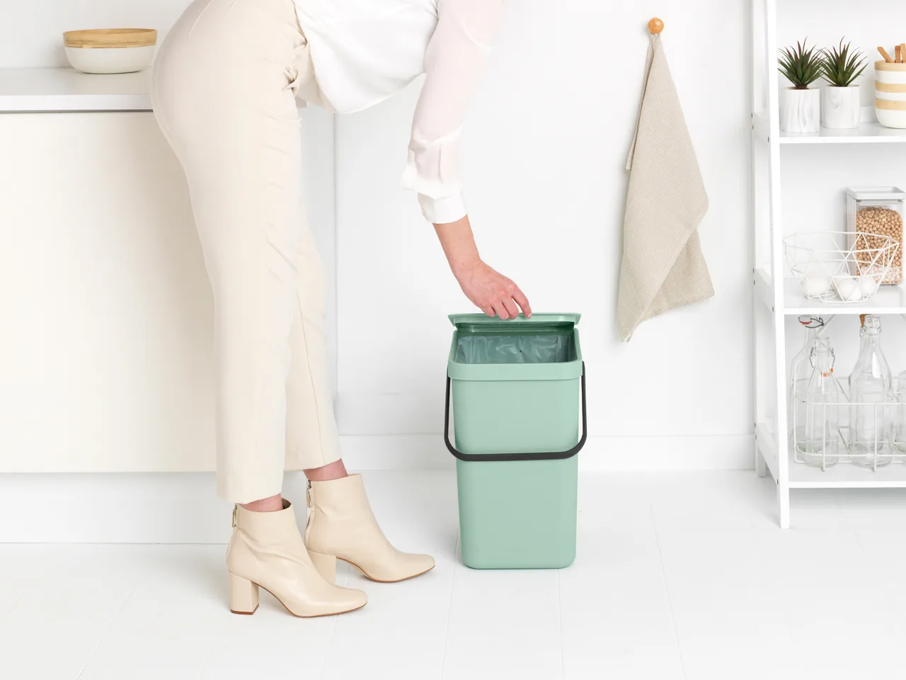 Avfallshink Sort & Go 25L, Jade Green Brabantia