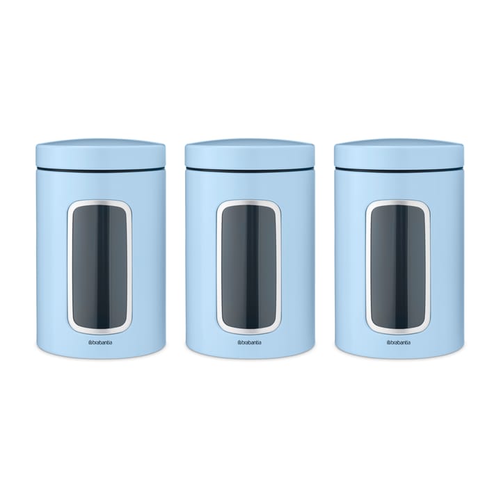Brabantia förvaringsburk 1,4 liter 3-pack, Dreamy blue Brabantia