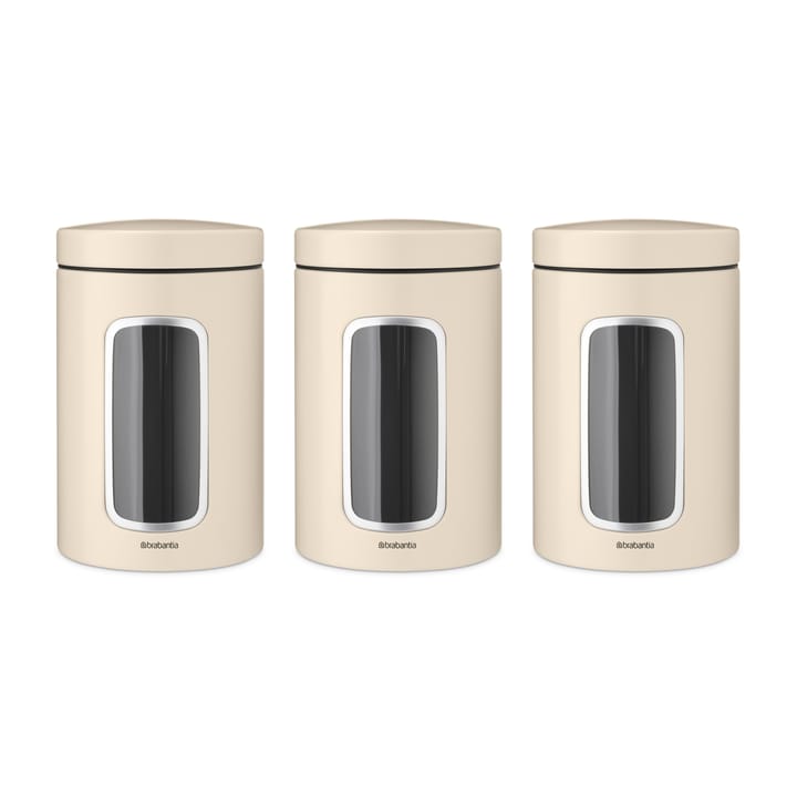 Brabantia förvaringsburk 1,4 liter 3-pack, Soft beige Brabantia