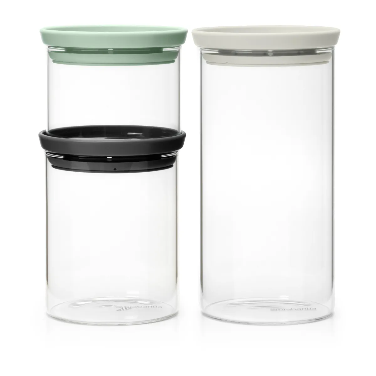 Brabantia Brabantia glasburk 3-pack Svart-grå-grön