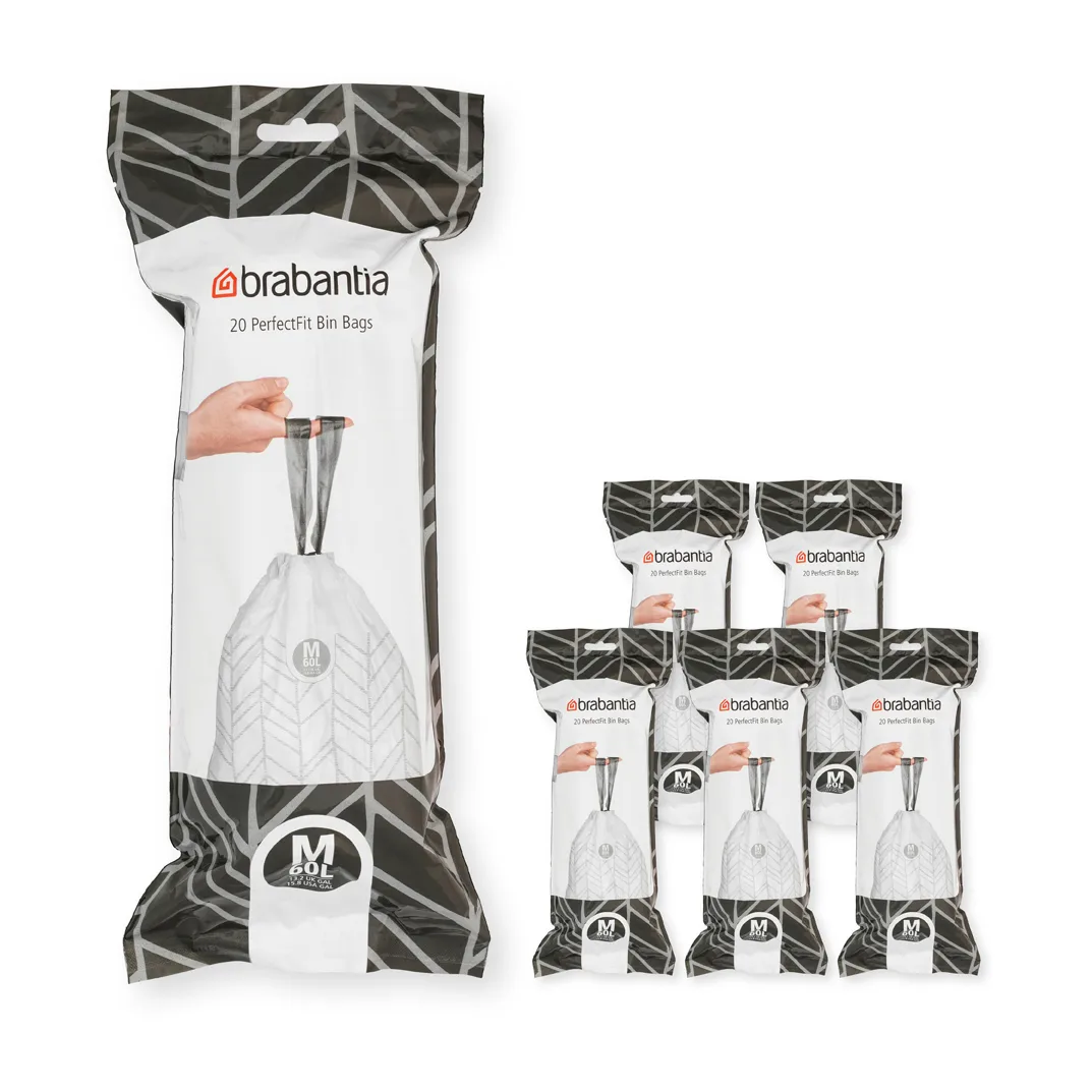 Brabantia Brabantia PerfectFit avfallspåse 120 påsar Modell M, 60 L