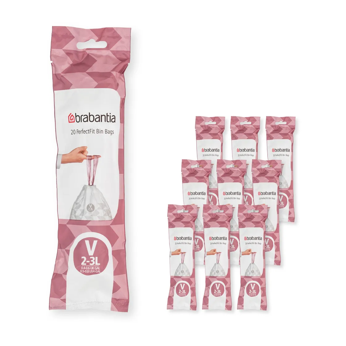 Brabantia Brabantia PerfectFit avfallspåse 200 påsar Modell V, 2-3 L