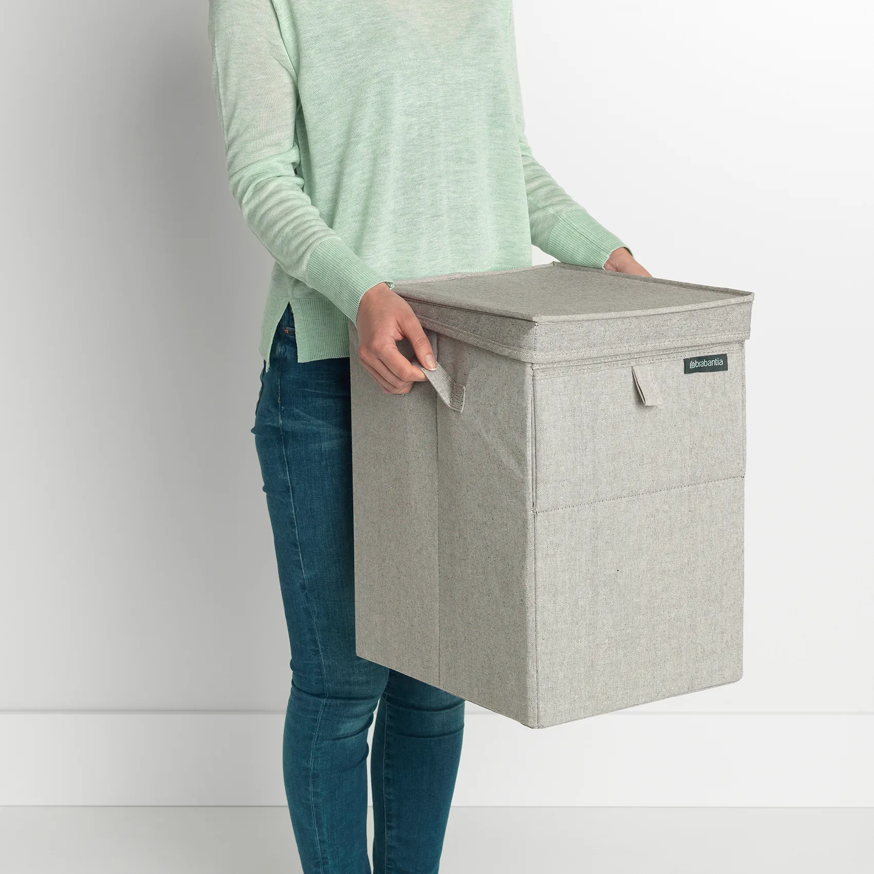 Brabantia stapelbar tvättkorg 35 liter, Ljusgrå Brabantia