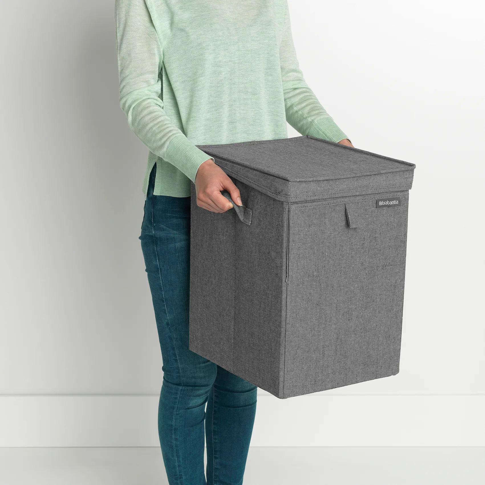 Brabantia stapelbar tvättkorg 35 liter, Mörkgrå Brabantia