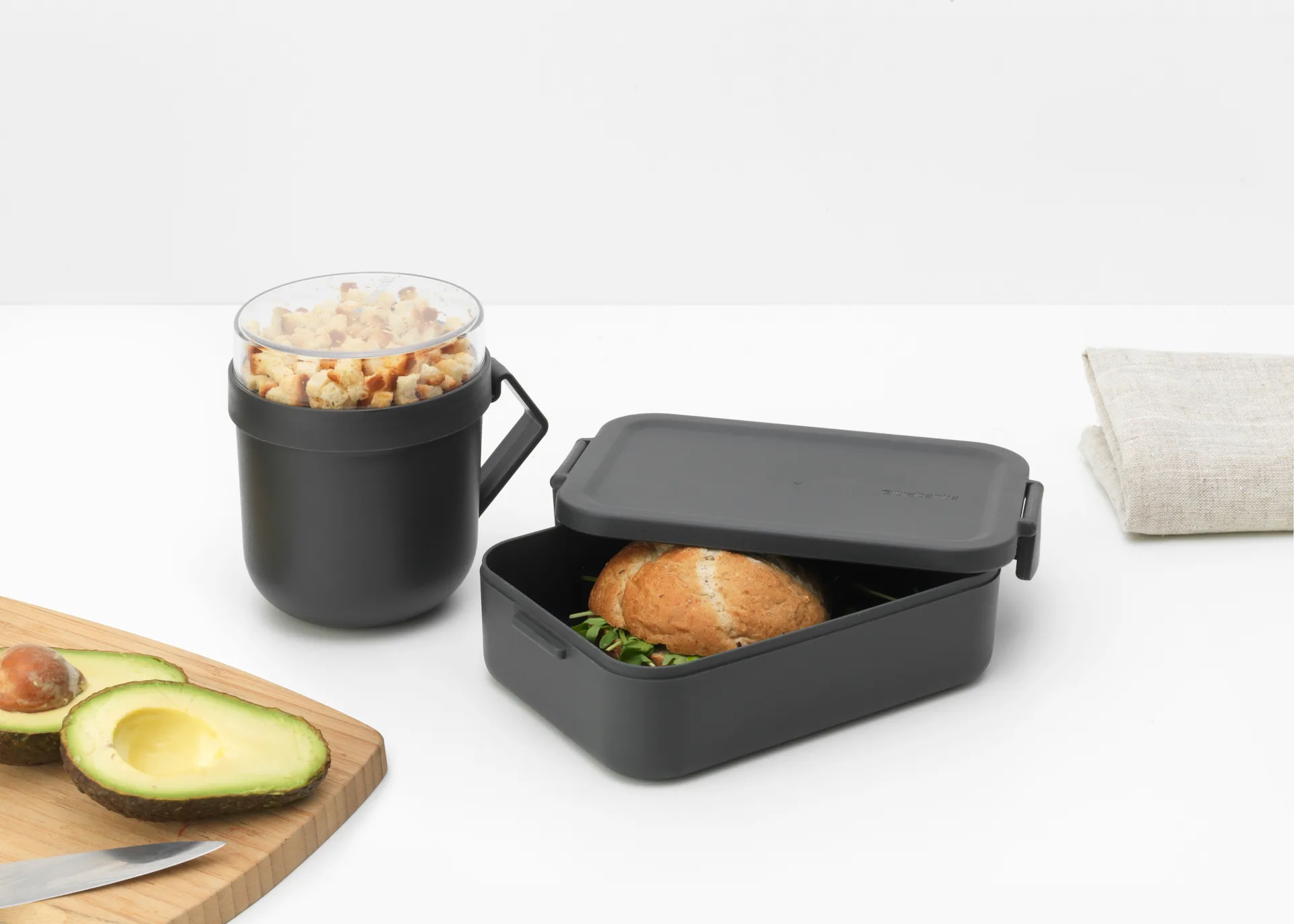 Make & Take lunchset 2 delar, Mörkgrå Brabantia
