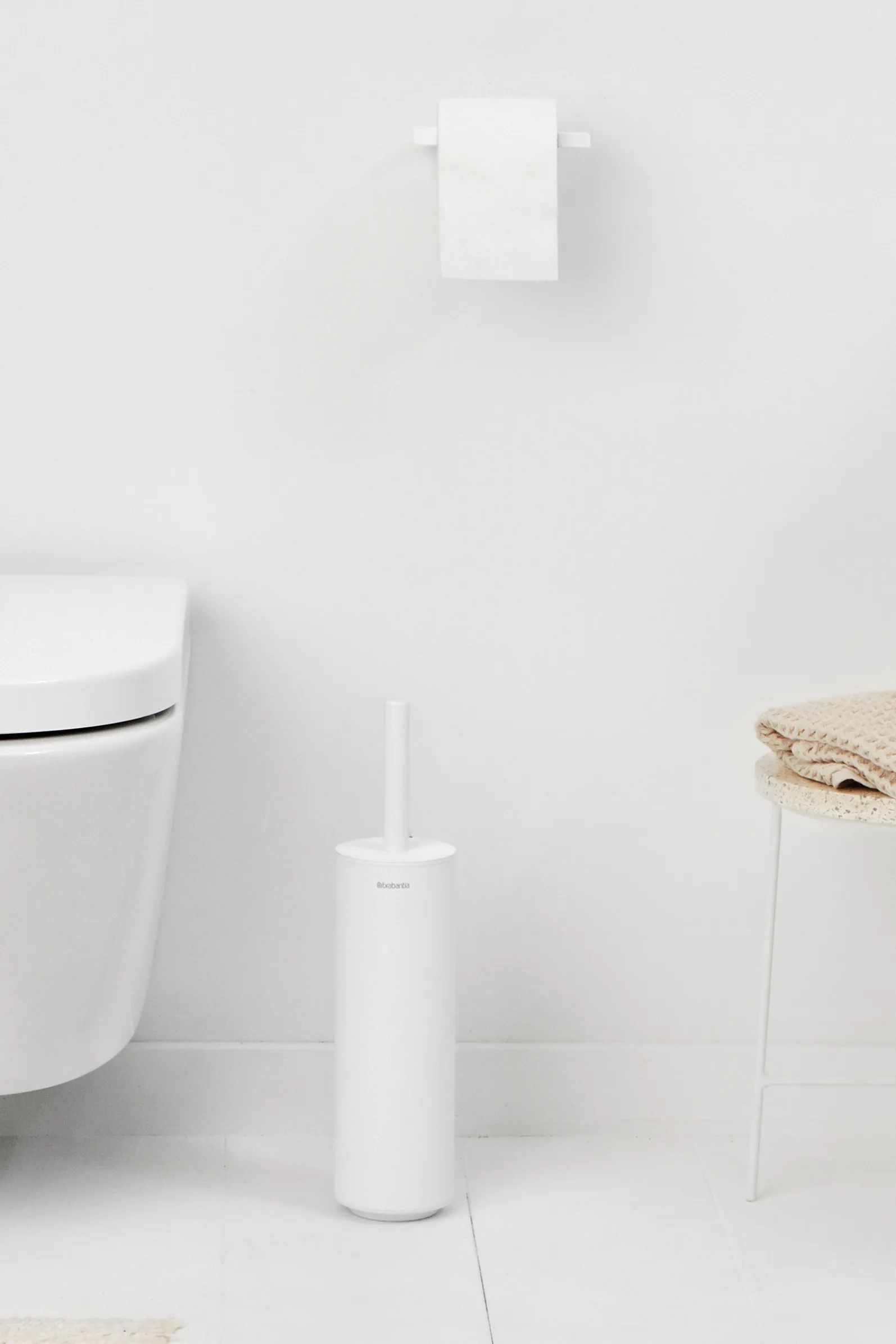 MindSet Toalettborste med Hållare, Mineral Fresh White, silikon Brabantia