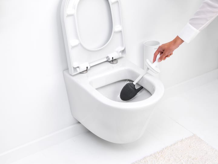MindSet Toalettborste med Hållare, Mineral Fresh White, silikon Brabantia